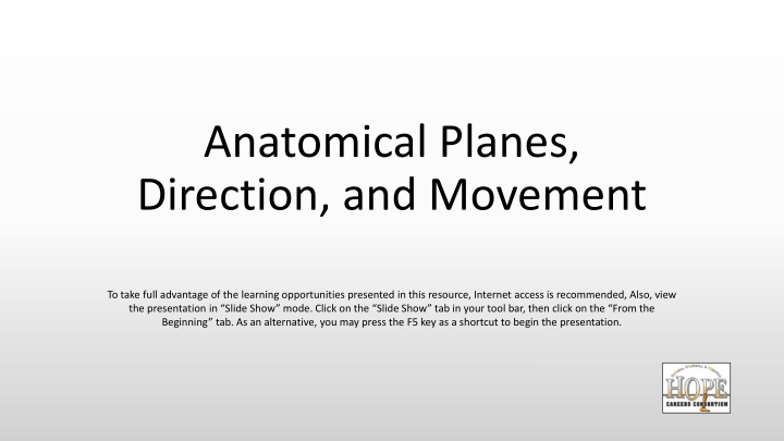 Anatomical Planes, Directions, and Movement in Human Body