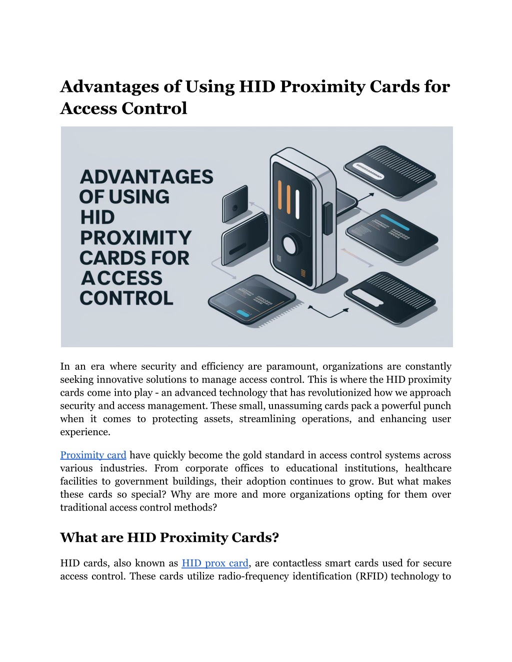 advantages of using hid proximity cards l.w