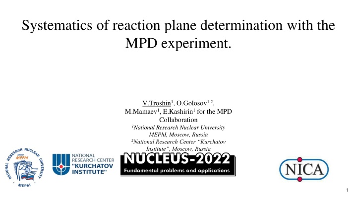 Systematics of Reaction Plane Determination with MPD Experiment