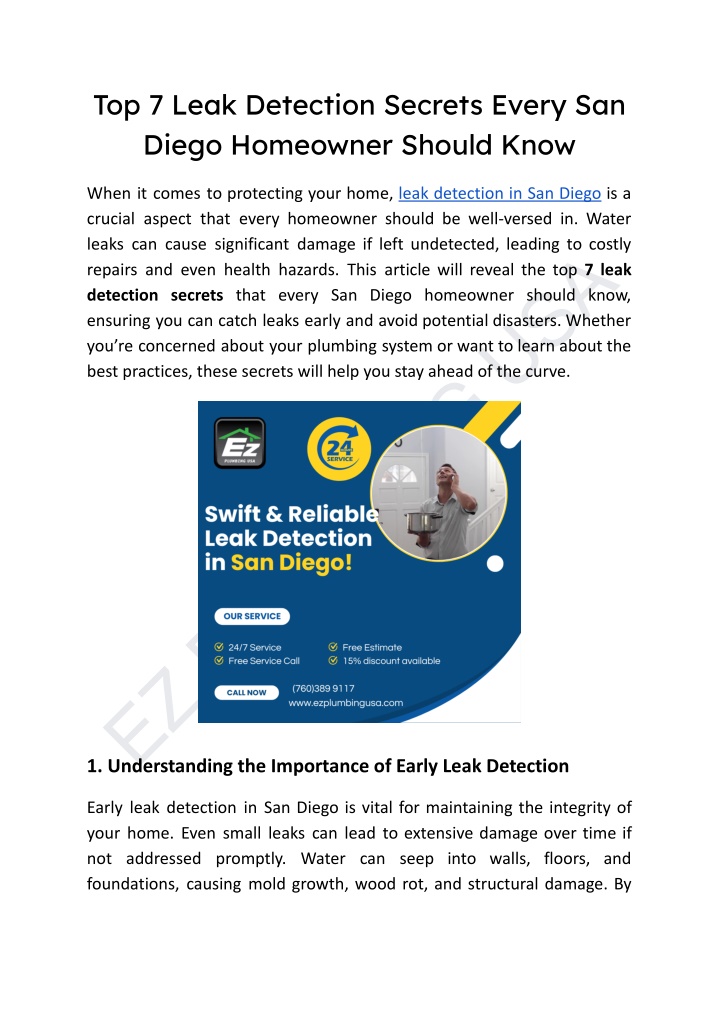top 7 leak detection secrets every san diego n.w