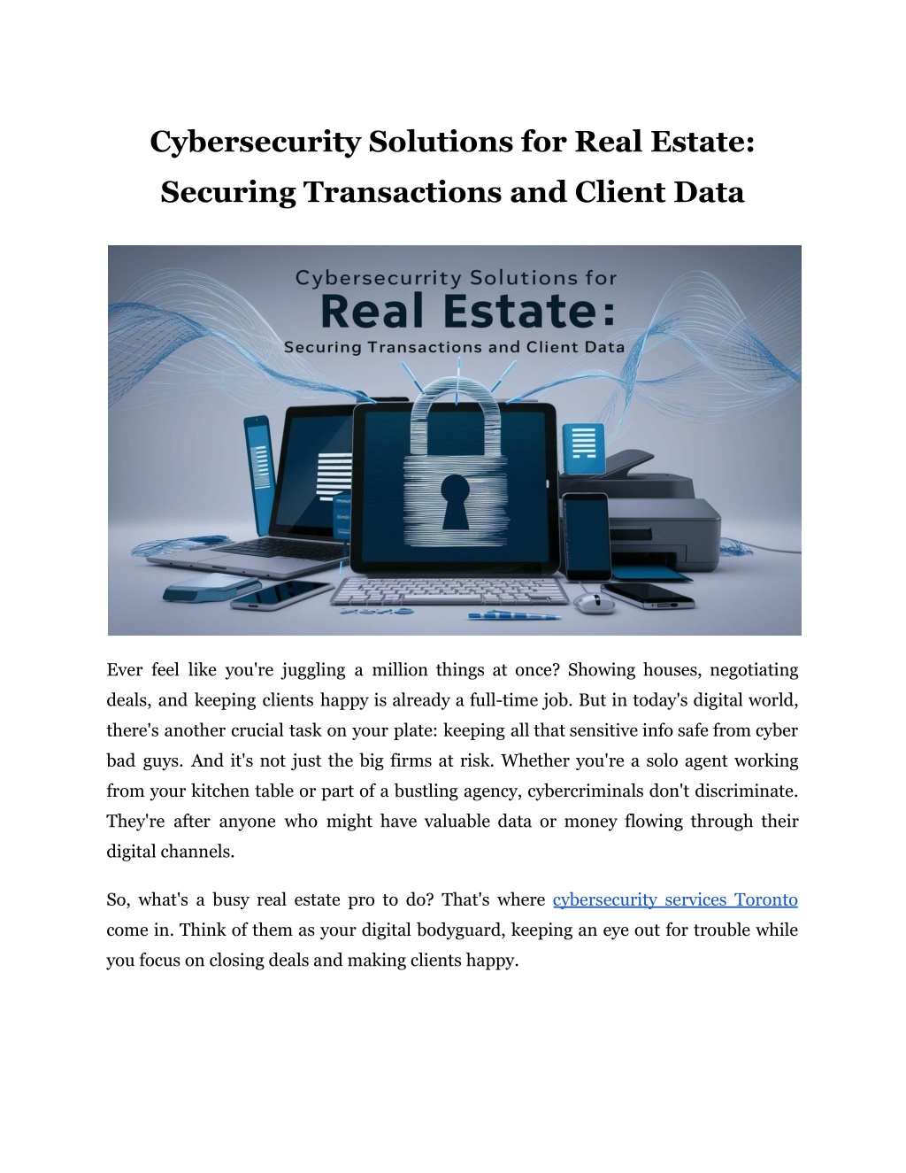 cybersecurity solutions for real estate l.w