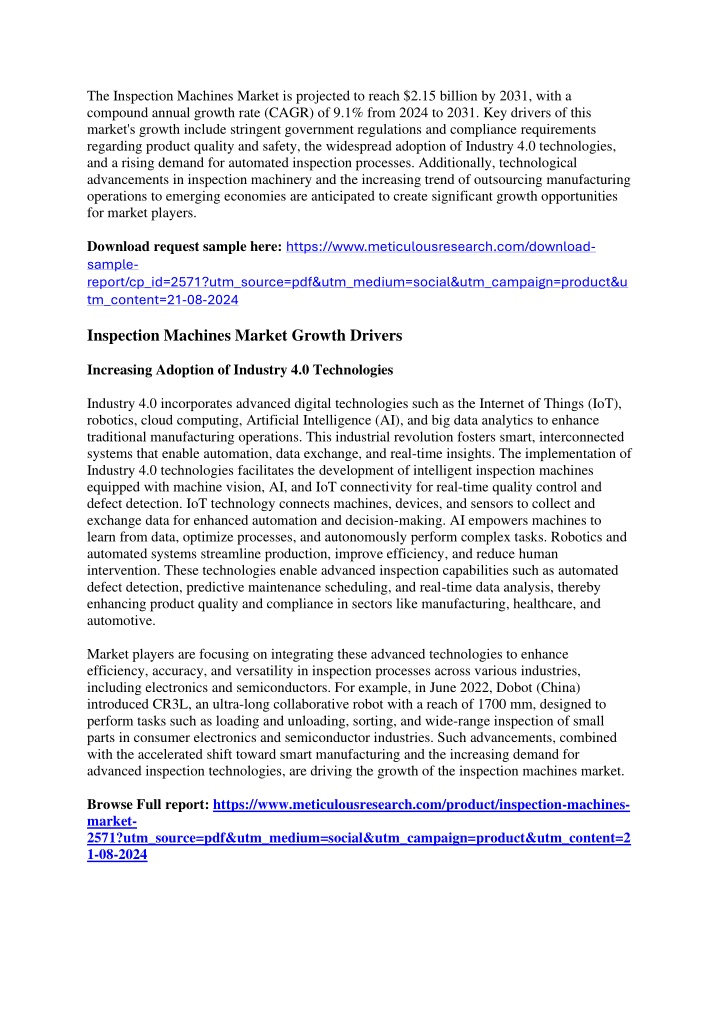 the inspection machines market is projected n.w