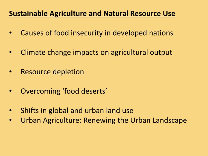 Challenges in Sustainable Agriculture and Food Security in Developed Nations