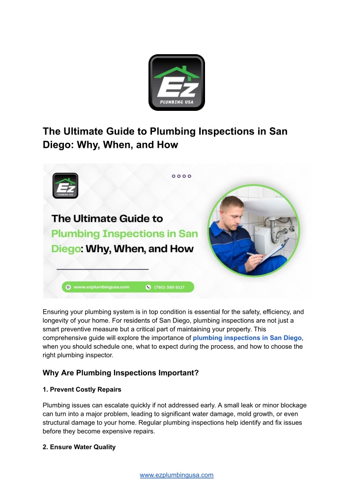 the ultimate guide to plumbing inspections n.w