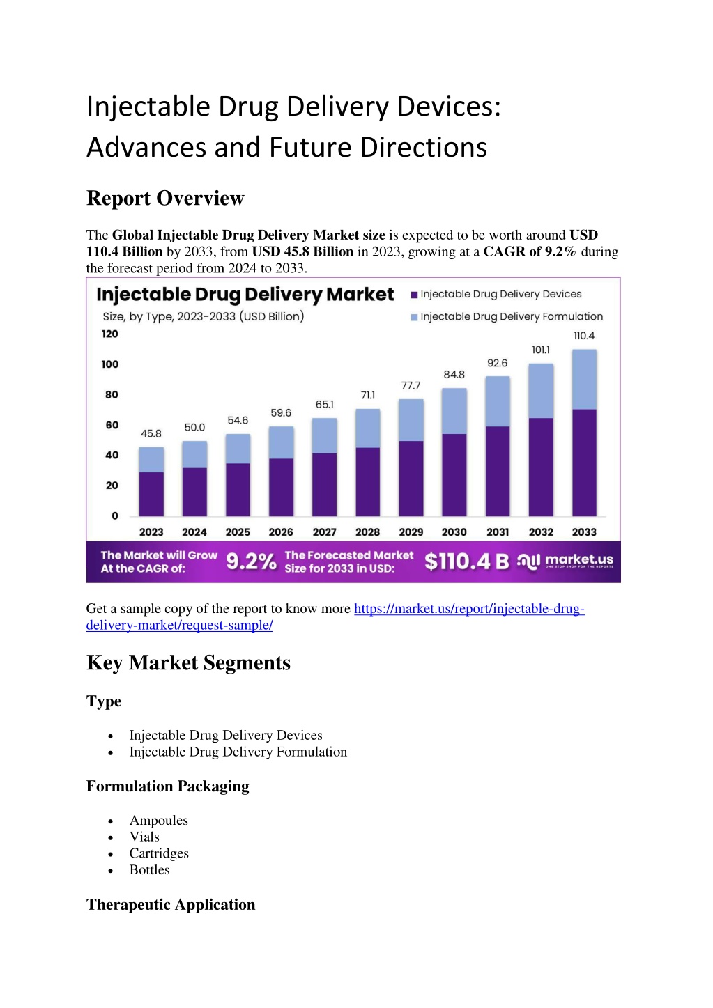 injectable drug delivery devices advances l.w