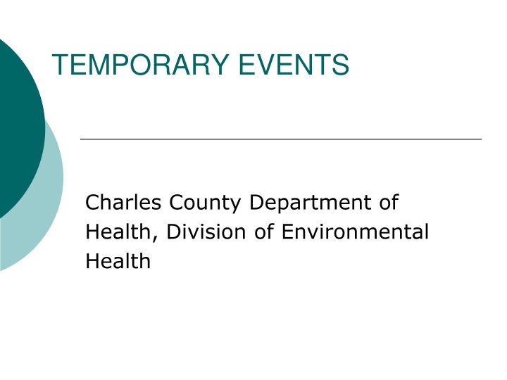 Guidelines for Temporary Food Service Operations at Charles County Events