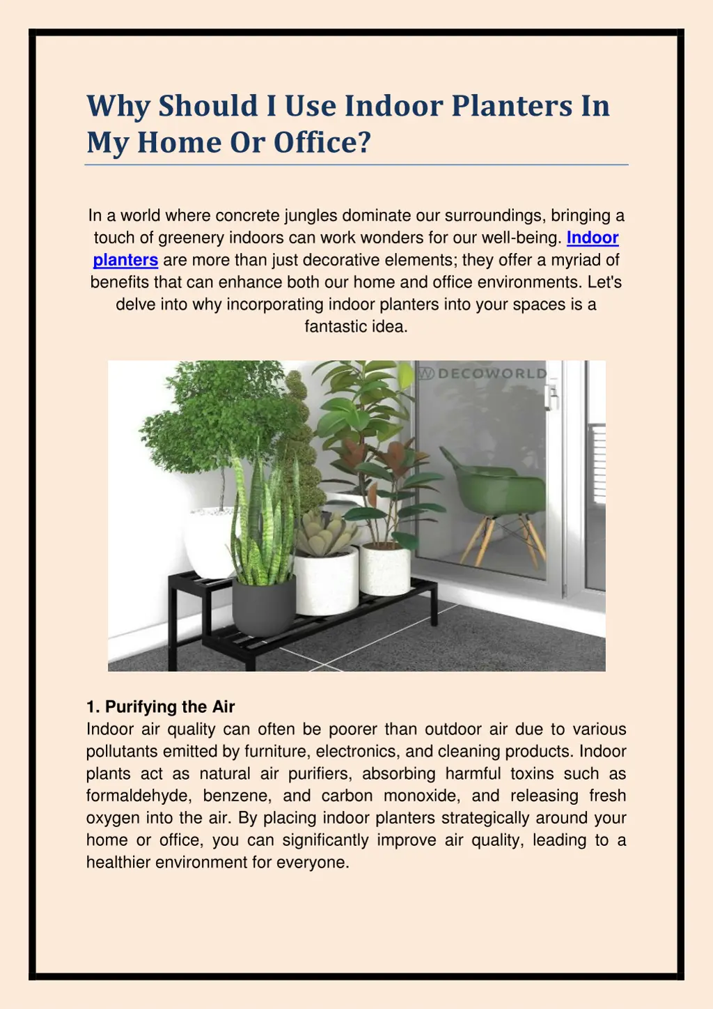 why should i use indoor planters in my home n.