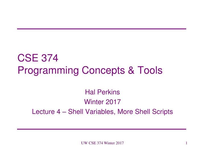 Shell Variables and Scripting in Bash