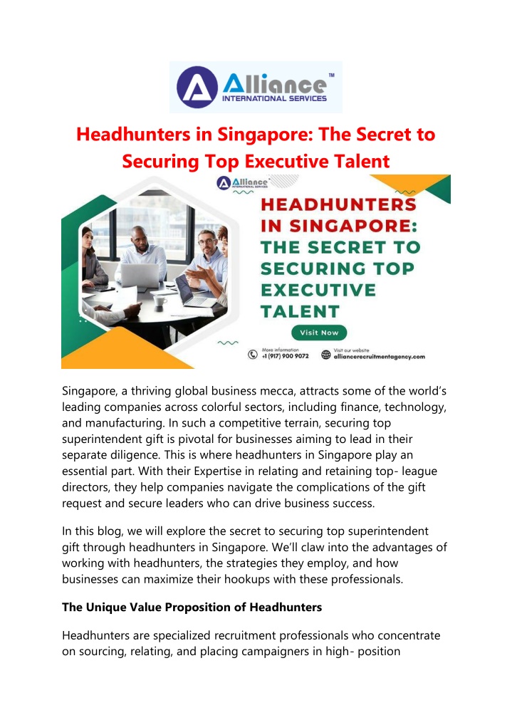 headhunters in singapore the secret to securing n.w