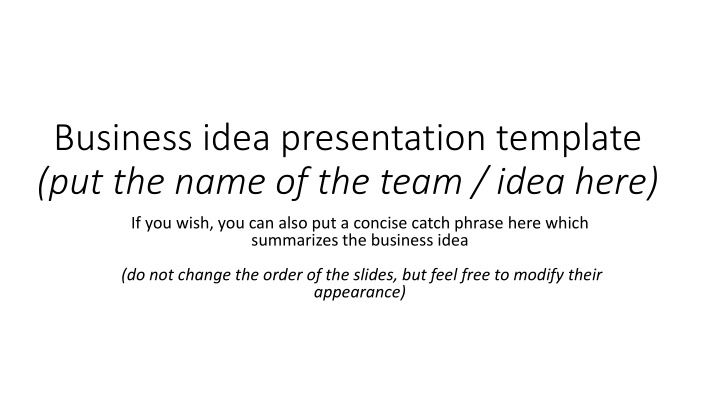 Innovative Business Idea Presentation Template for Team Collaboration