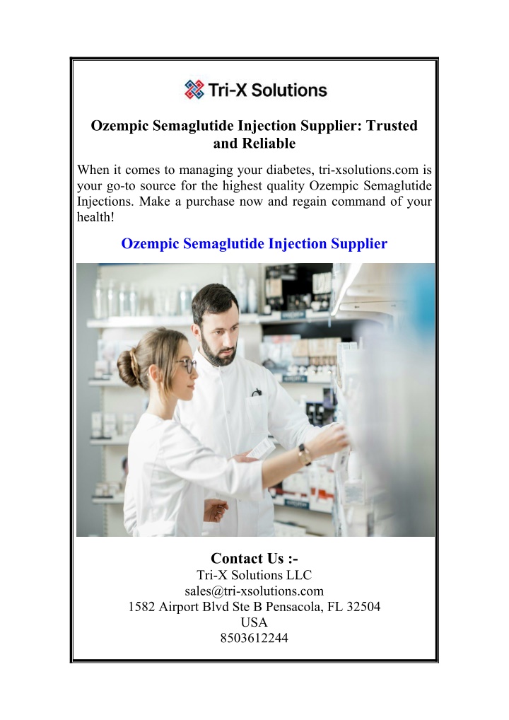 ozempic semaglutide injection supplier trusted n.w