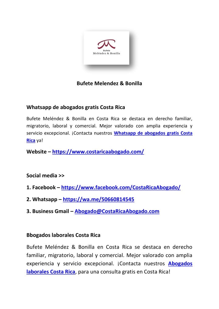 bufete melendez bonilla n.w