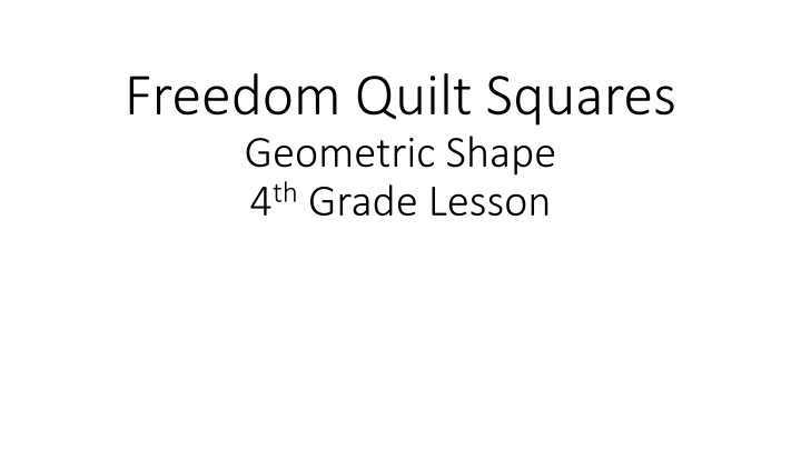Underground Railroad Through Freedom Quilts