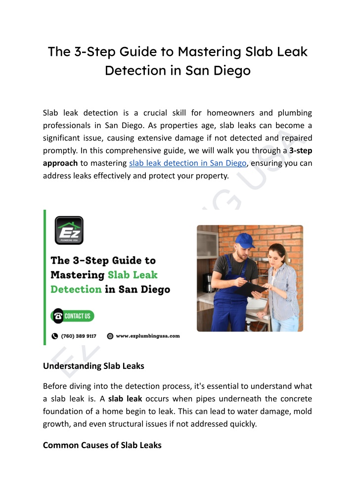 the 3 step guide to mastering slab leak detection n.w