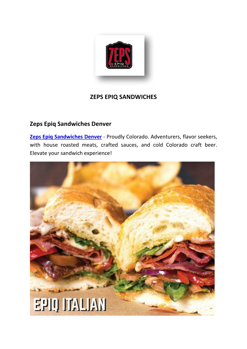 zeps epiq sandwiches l.w