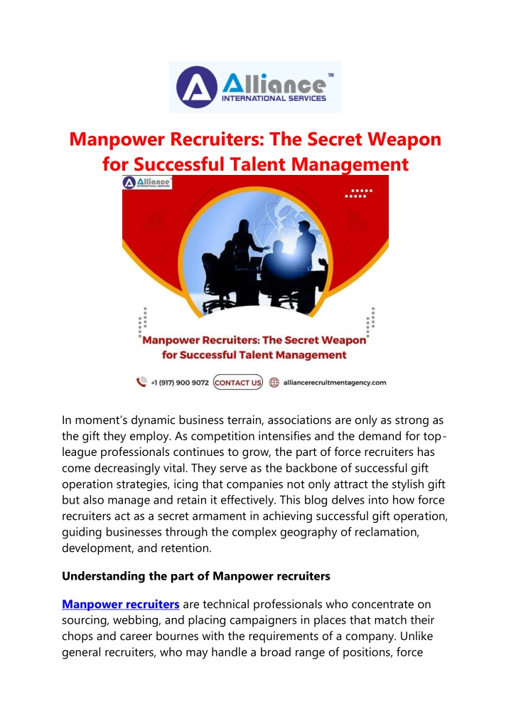 manpower recruiters the secret weapon n.w