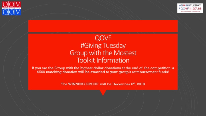 QOVF Giving Tuesday Group Competition Information