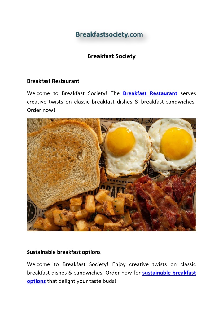 breakfast society n.w