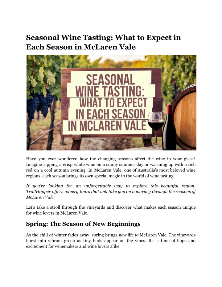 seasonal wine tasting what to expect in each n.w