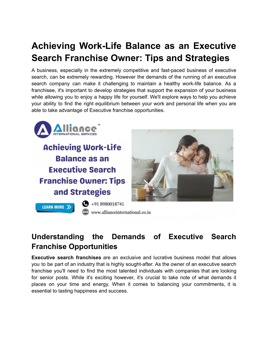 achieving work life balance as an executive l.w