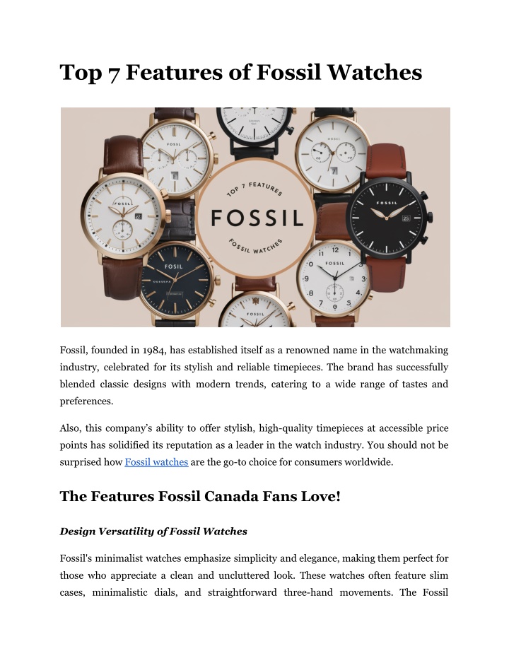 top 7 features of fossil watches n.w