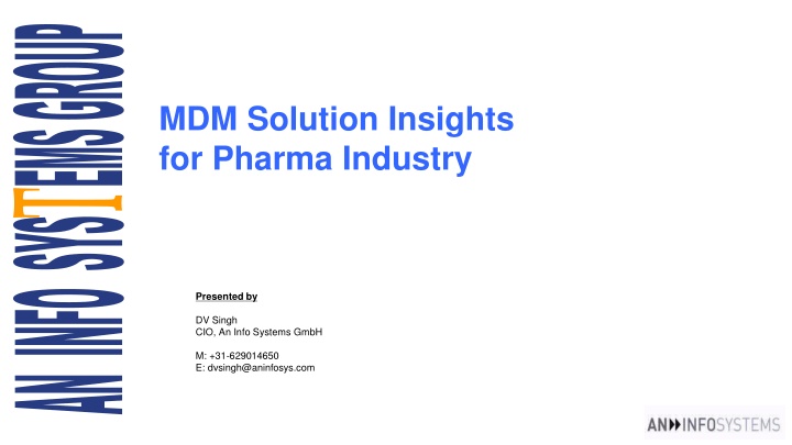 Challenges and Insights in Pharma Industry Master Data Management (MDM)