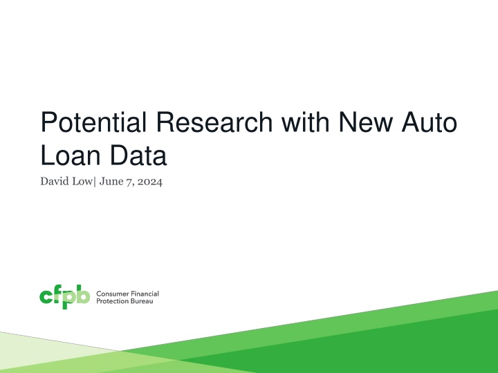 Auto Loan Data for Research Insights