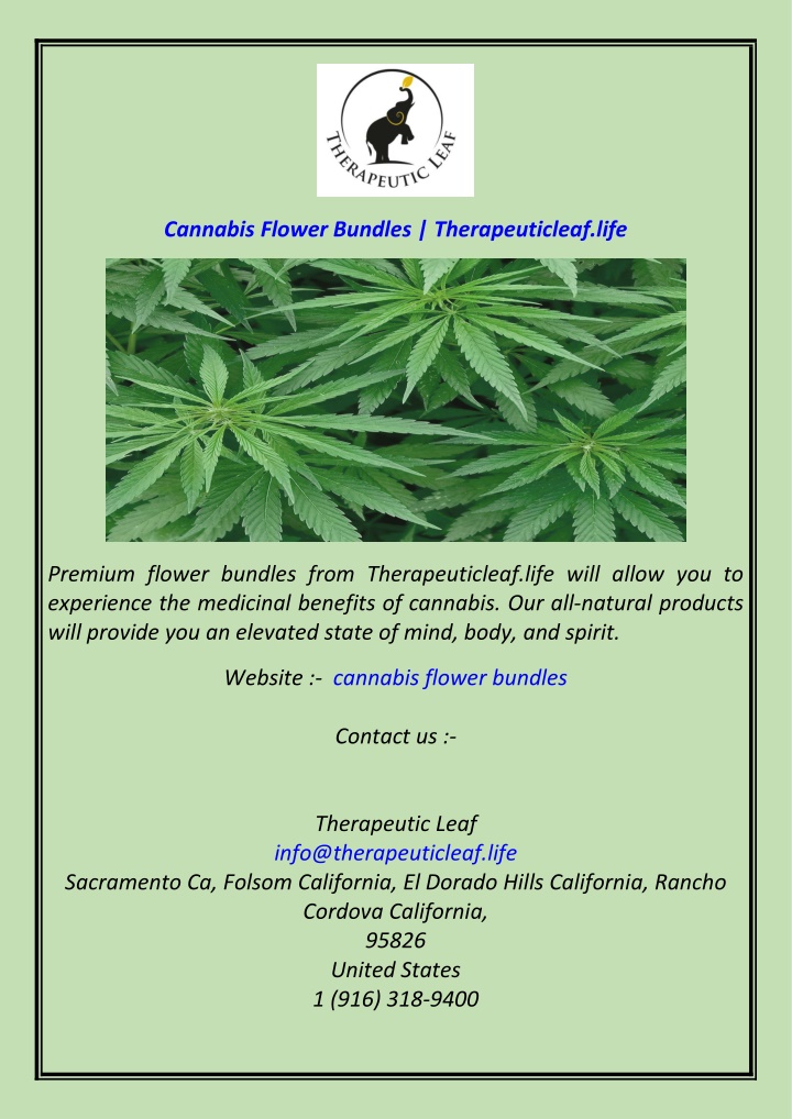 cannabis flower bundles therapeuticleaf life n.w