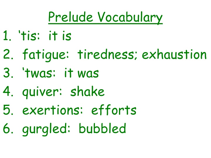 Vocabulary from Classic Literature Chapters
