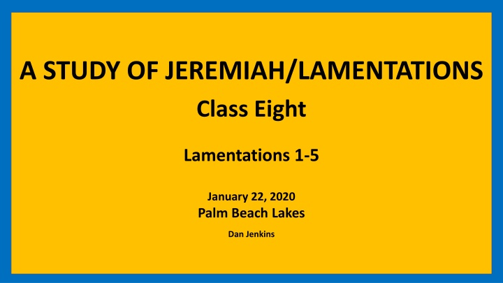 Lamentations Chapter 1: A Study of Jeremiah's Reflections