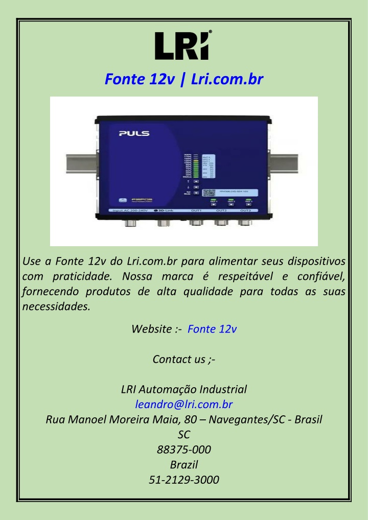 fonte 12v lri com br n.w