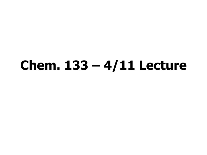 NMR Spectroscopy Lecture Highlights and Questions