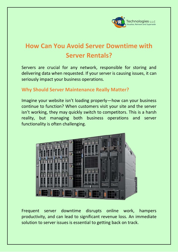 how can you avoid server downtime with server n.w