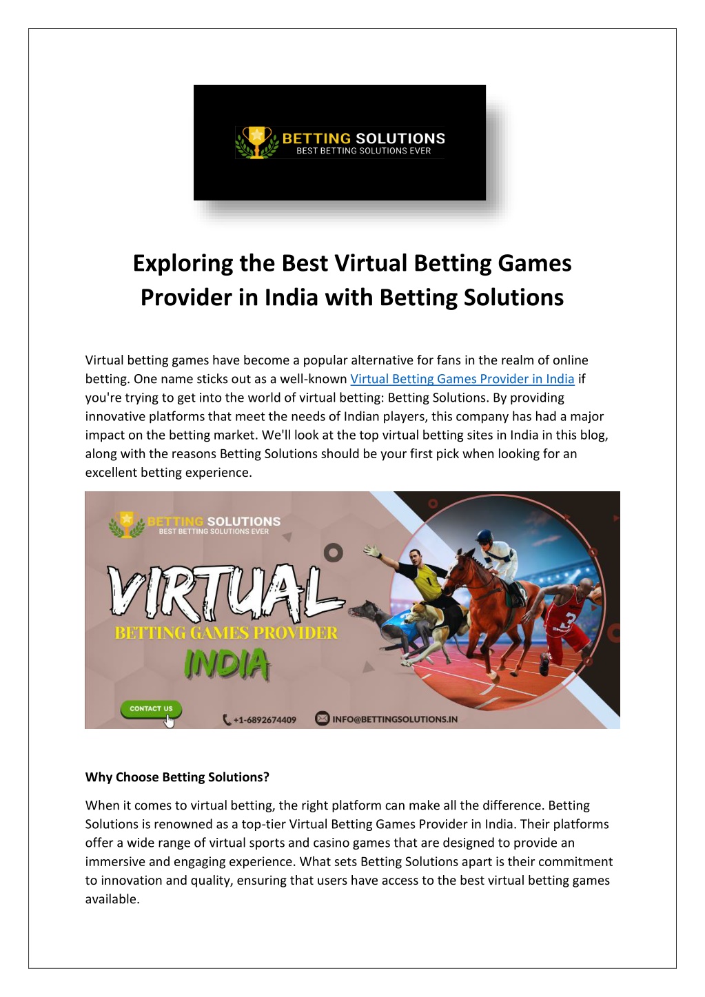 exploring the best virtual betting games provider l.w