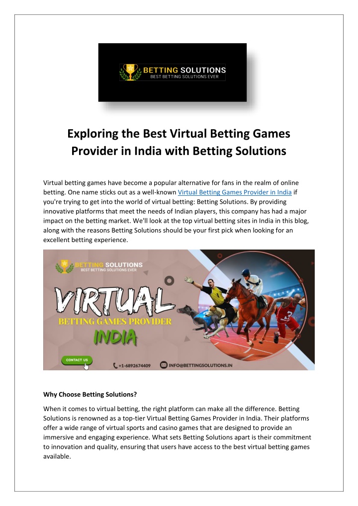 exploring the best virtual betting games provider n.w