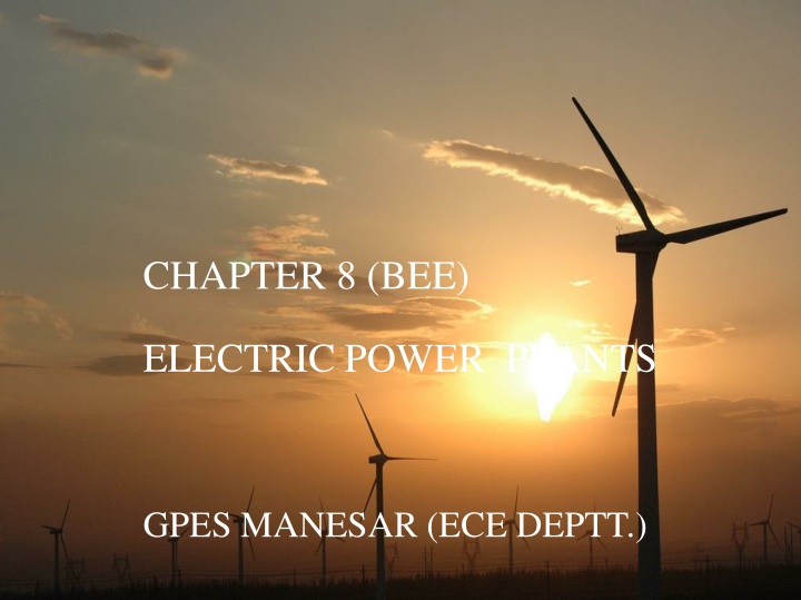 Overview of Electric Power Plants