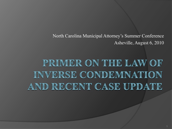 Inverse Condemnation Law in North Carolina