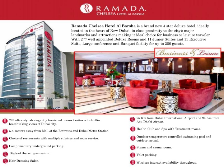 Ramada Chelsea Hotel Al Barsha - Deluxe 4-Star Hotel in New Dubai