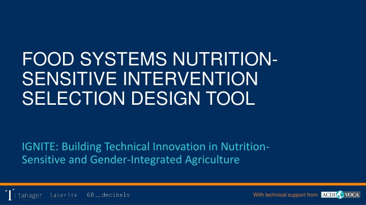 Ignite: Innovative Nutrition-Sensitive Agriculture Tool