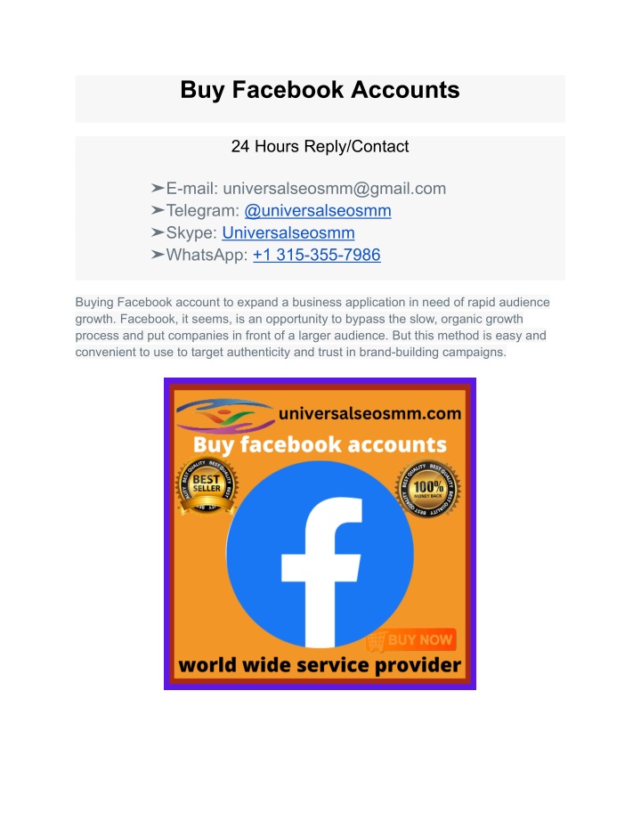 buy facebook accounts n.w