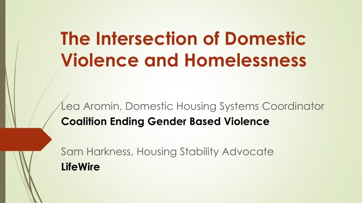 The Intersection of Domestic Violence and Homelessness
