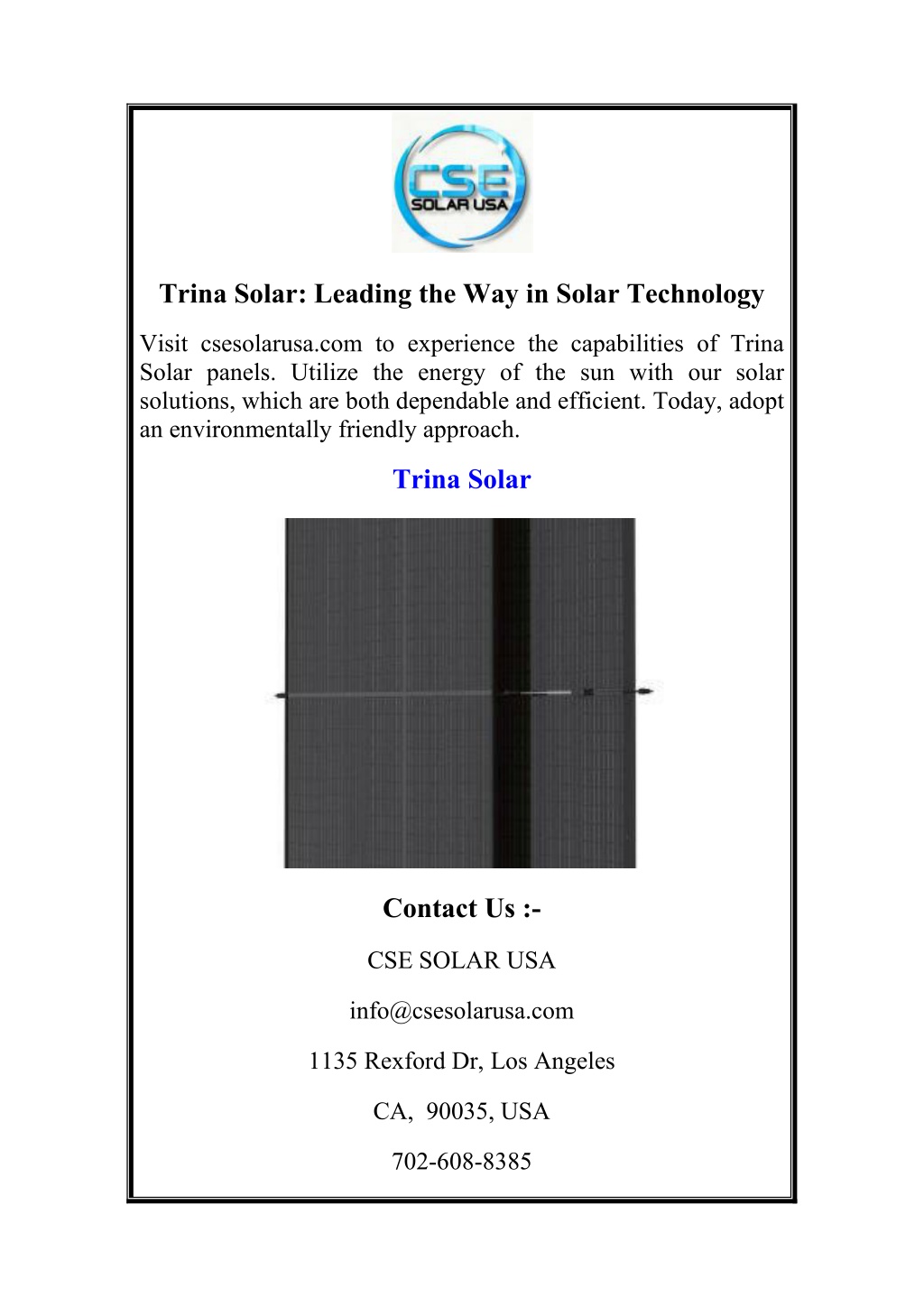 trina solar leading the way in solar technology l.w