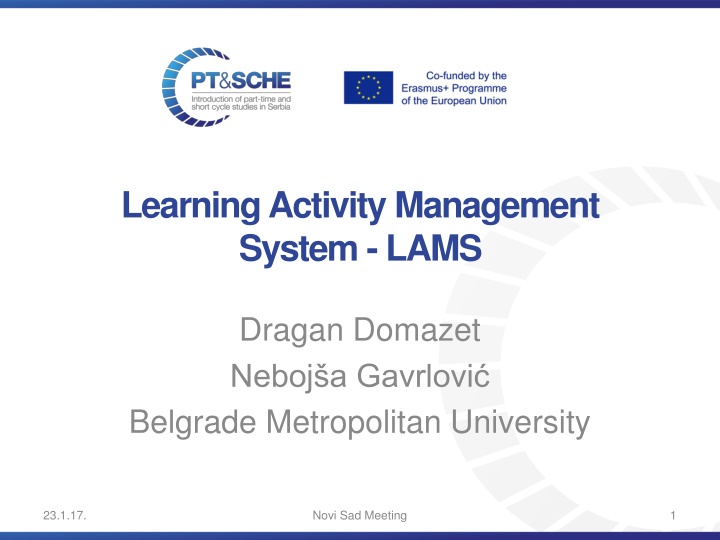 Innovative Learning Management System - LAMS at Belgrade Metropolitan University