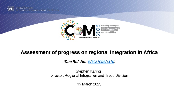 Progress Report on Regional Integration in Africa