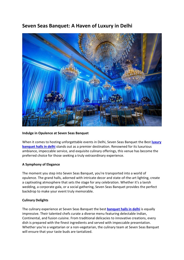 seven seas banquet a haven of luxury in delhi n.w