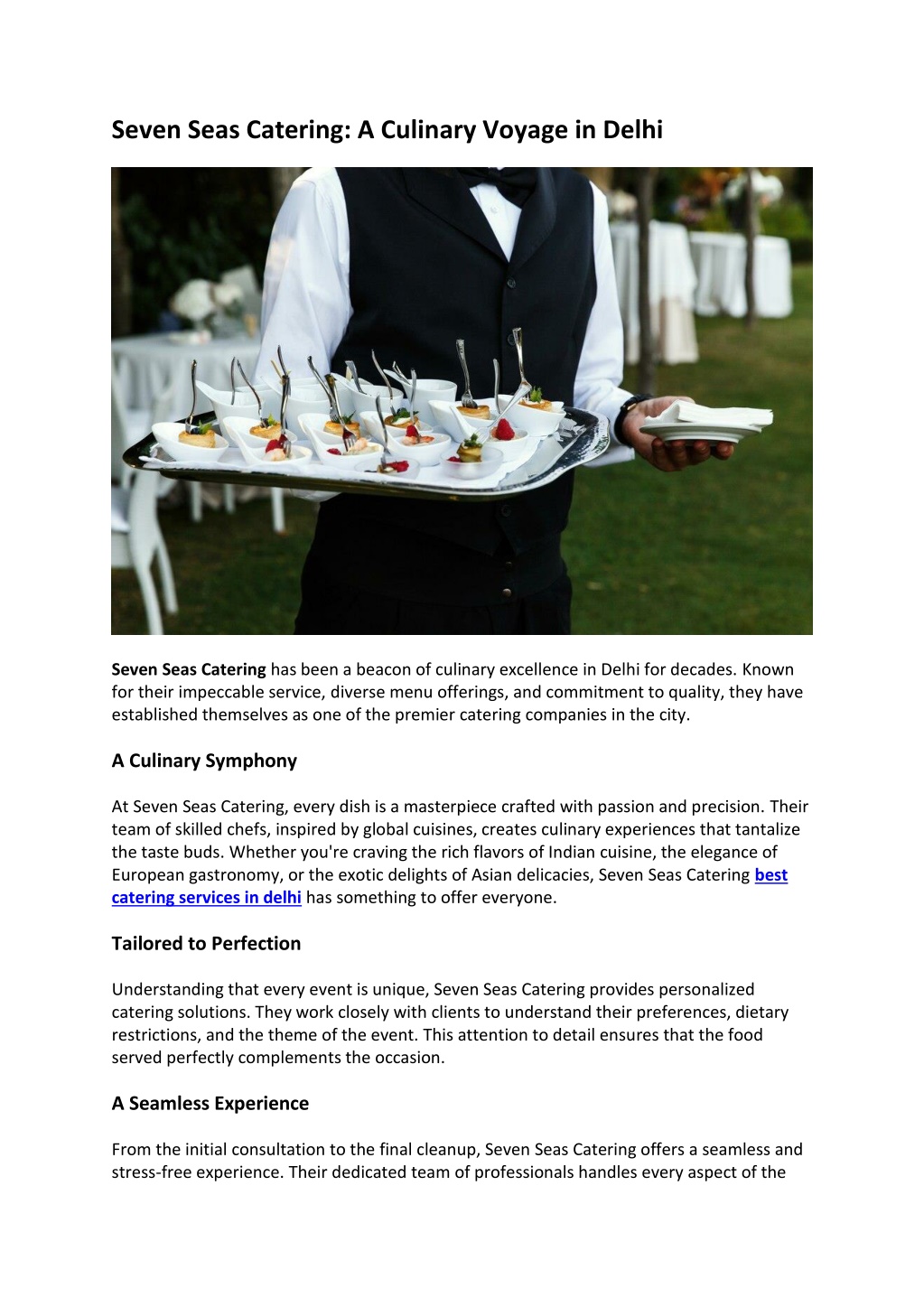 seven seas catering a culinary voyage in delhi l.w