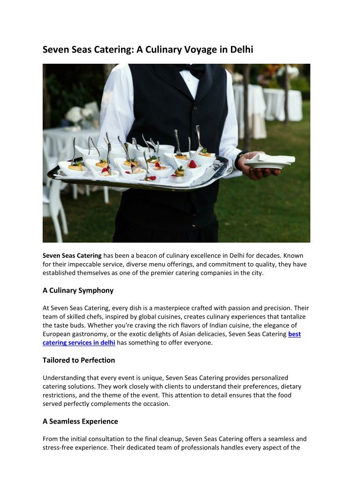 seven seas catering a culinary voyage in delhi n.w