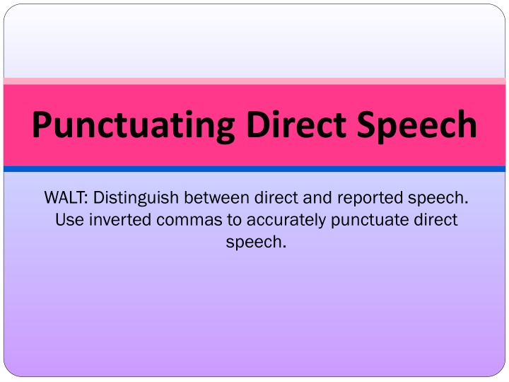 Mastering Punctuating Direct Speech