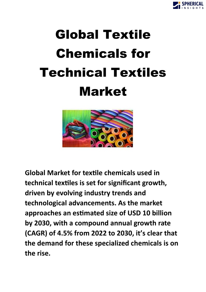 global textile chemicals for technical textiles n.w