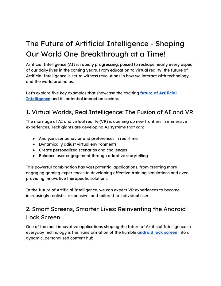 the future of artificial intelligence shaping n.w